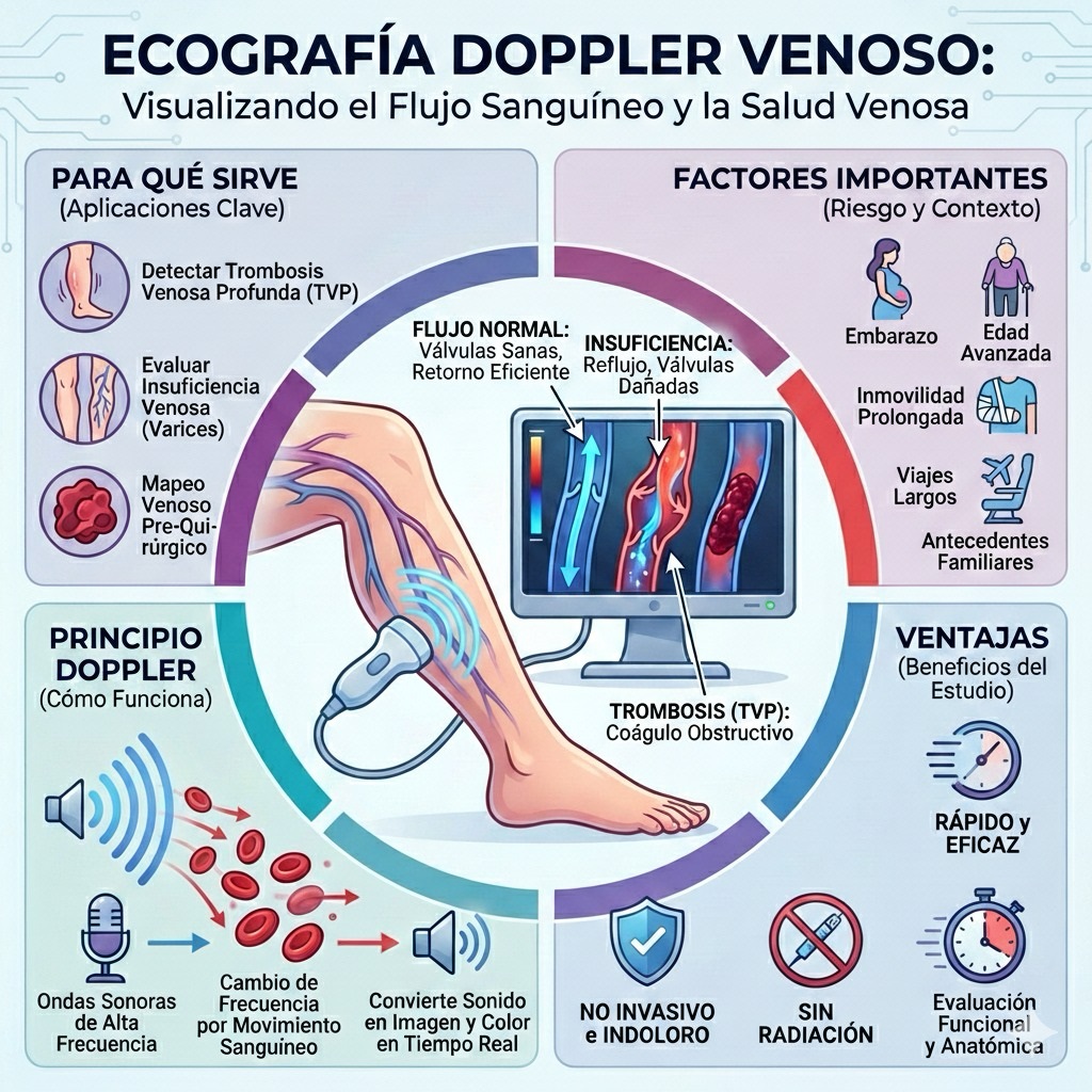 Ecografía Doppler venoso: qué es, cuándo se indica y qué evalúa